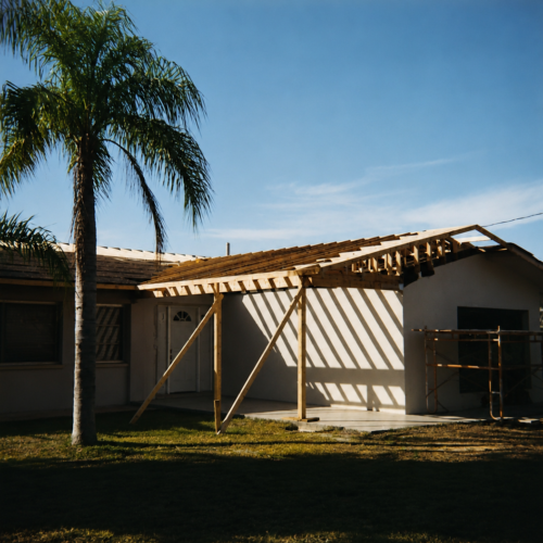 Project Archive addition backyard under renovation on a sunny day.webp