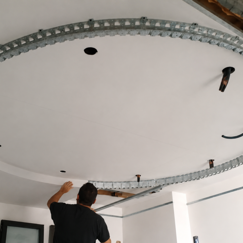 Project Archive bath ceiling installation in progress.webp