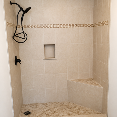 Project Archive bath modern beige walk in shower design.webp