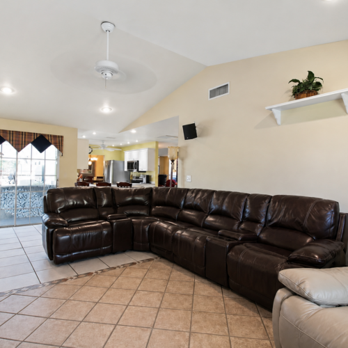 Project Archive custom home modern living space with kitchen view