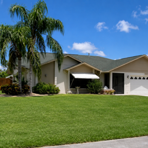 Project Archive custom home sunny suburban home with tropical landscaping