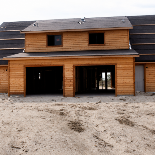 Project Archive custom home under construction duplex wooden house in progress