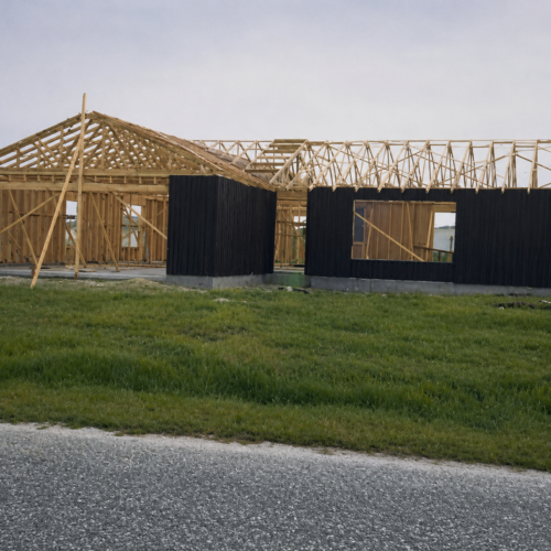 Project Archive custom home under construction framed house in progress