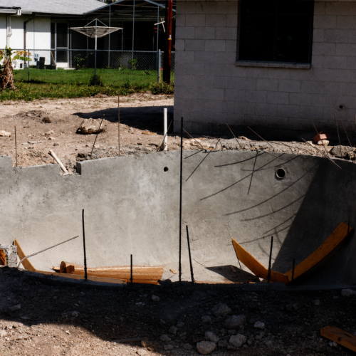Project Archive outdoor backyard pool construction in progress