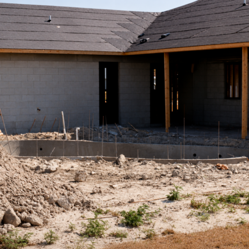 Project Archive outdoor construction site with pool foundation