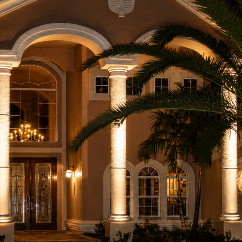 Project Archive renovation elegant mediterranean home at night