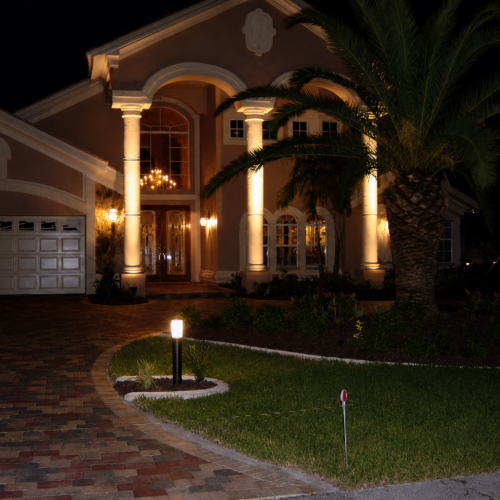 Project Archive renovation elegant mediterranean villa at night