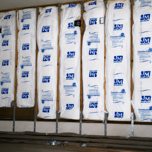 Project Archive renovation insulation installation in progress